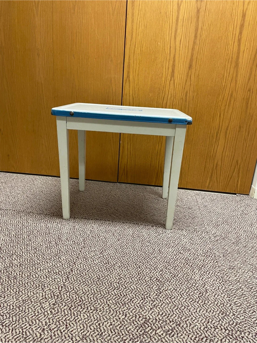 Vintage 1920's Children's Table - White & Blue image indicator(8)