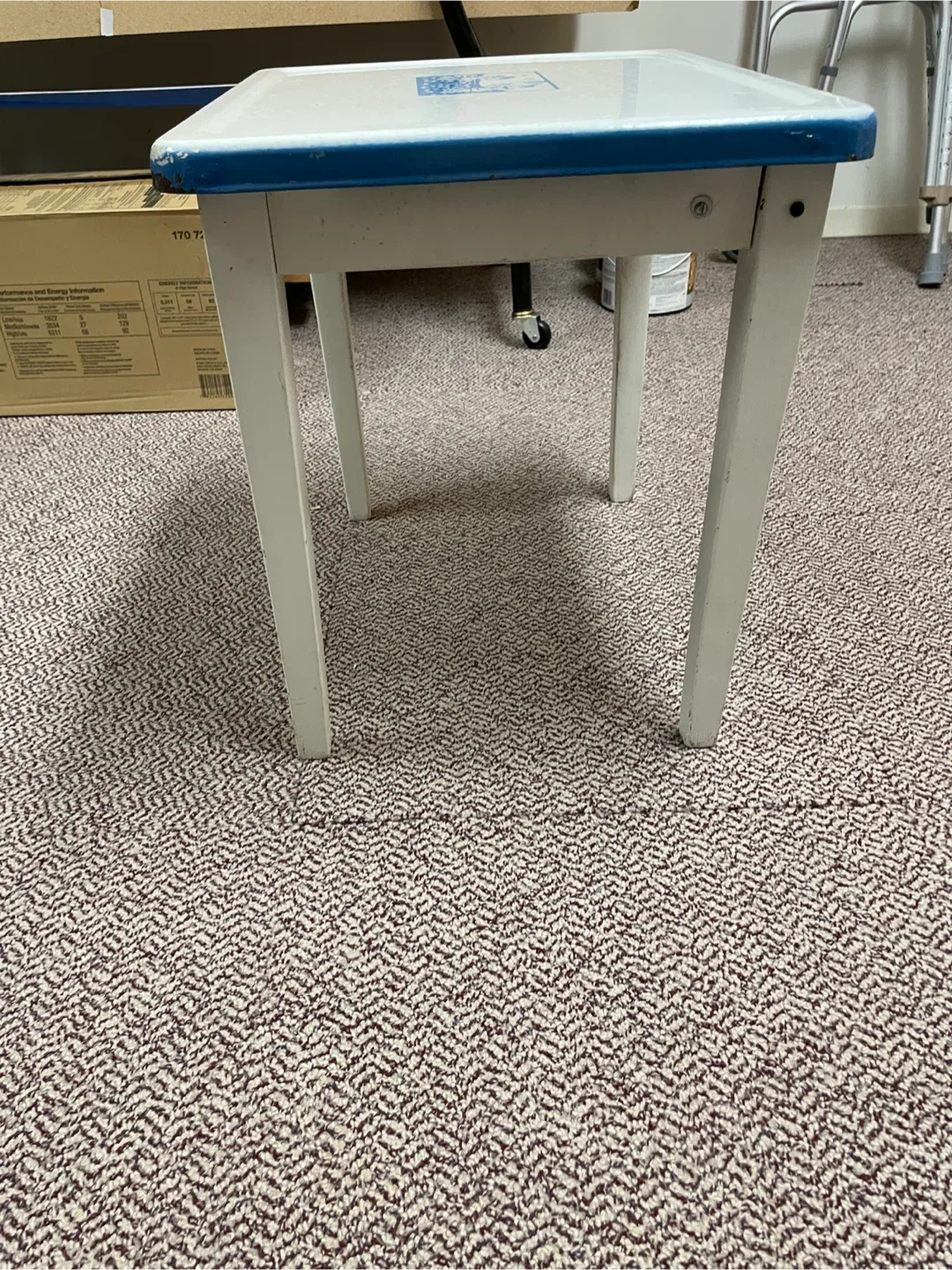 Vintage 1920's Children's Table - White & Blue image indicator(9)