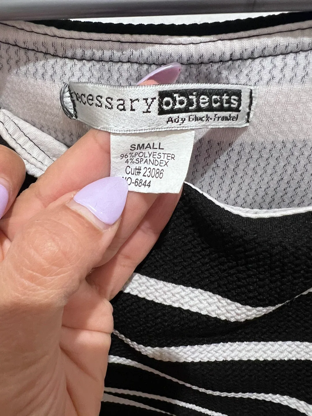 Black and White Striped Off-the-Shoulder Dress - Size S image indicator(3)