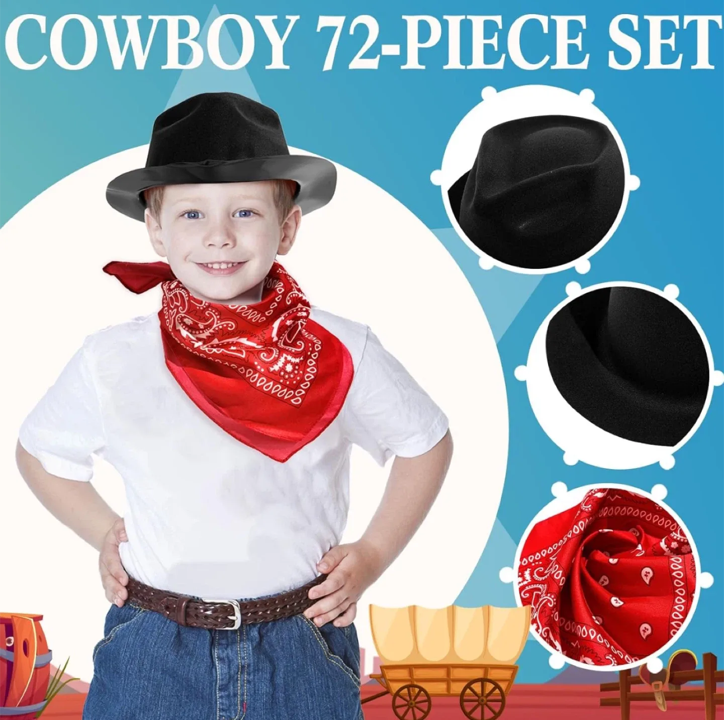 72 Pack Cowboy Themed Kids party supplies - BNIB image indicator(4)