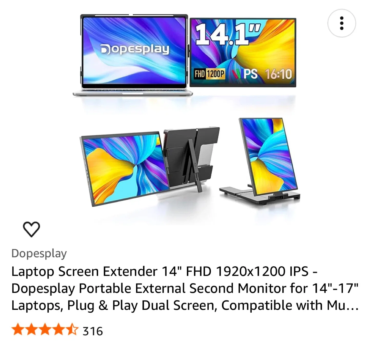 Work remote(second screen for laptop) Dopesplay Portable Monitor thumbnail