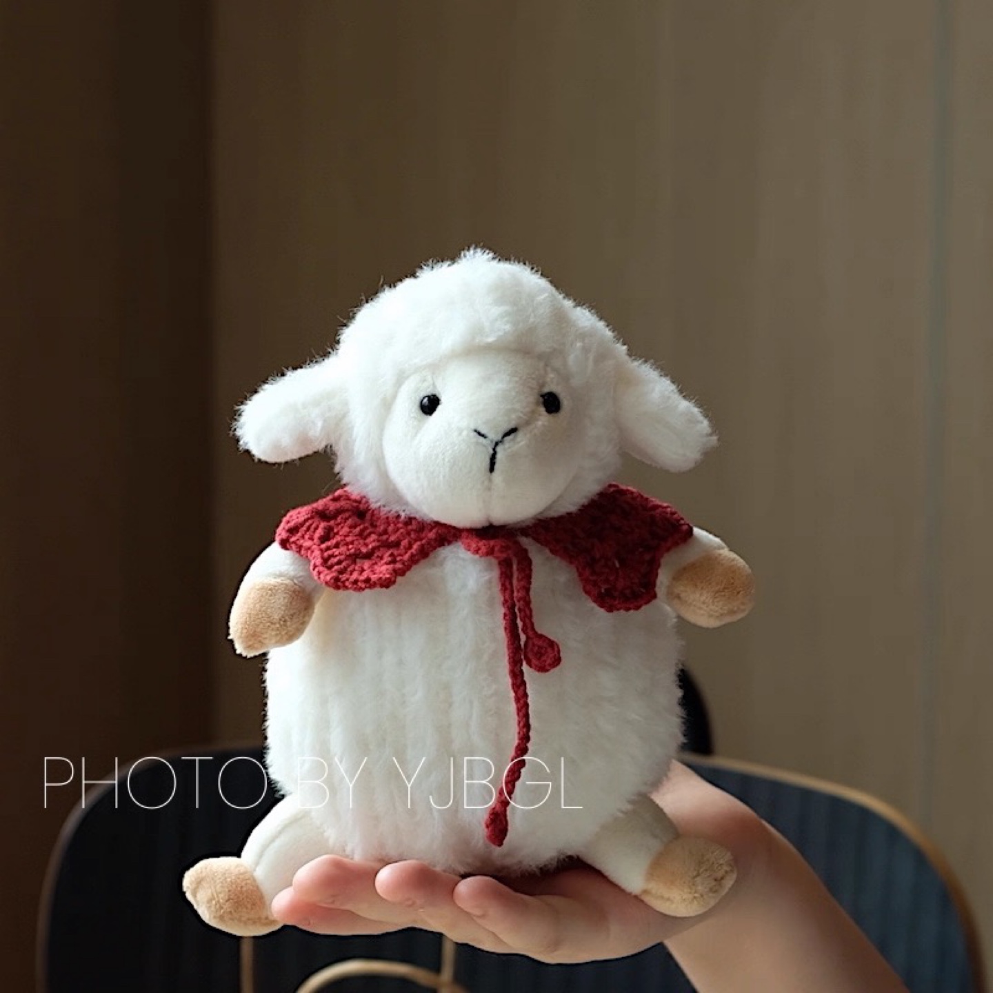 Cute Sheep Plush Toy with red scarf - Soft & Cuddly