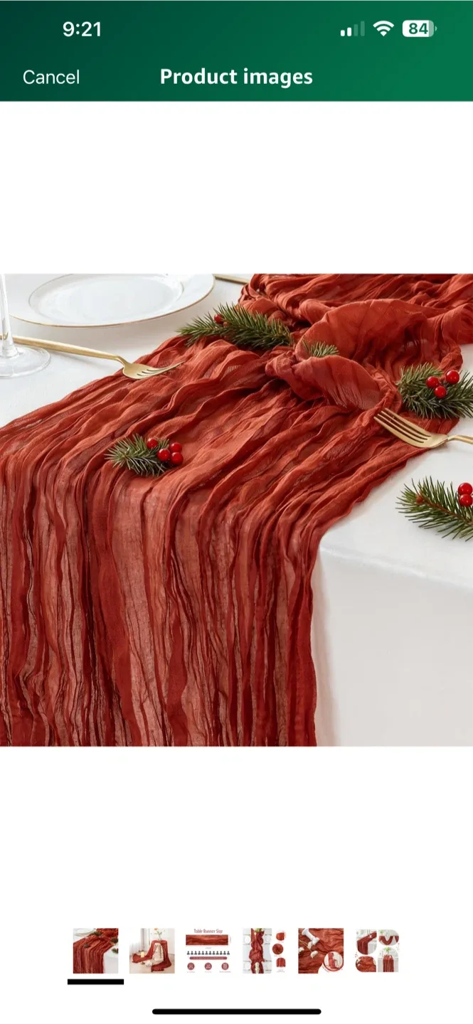 Terracotta Cheesecloth Table Runner - 10 Piece Set image indicator(3)