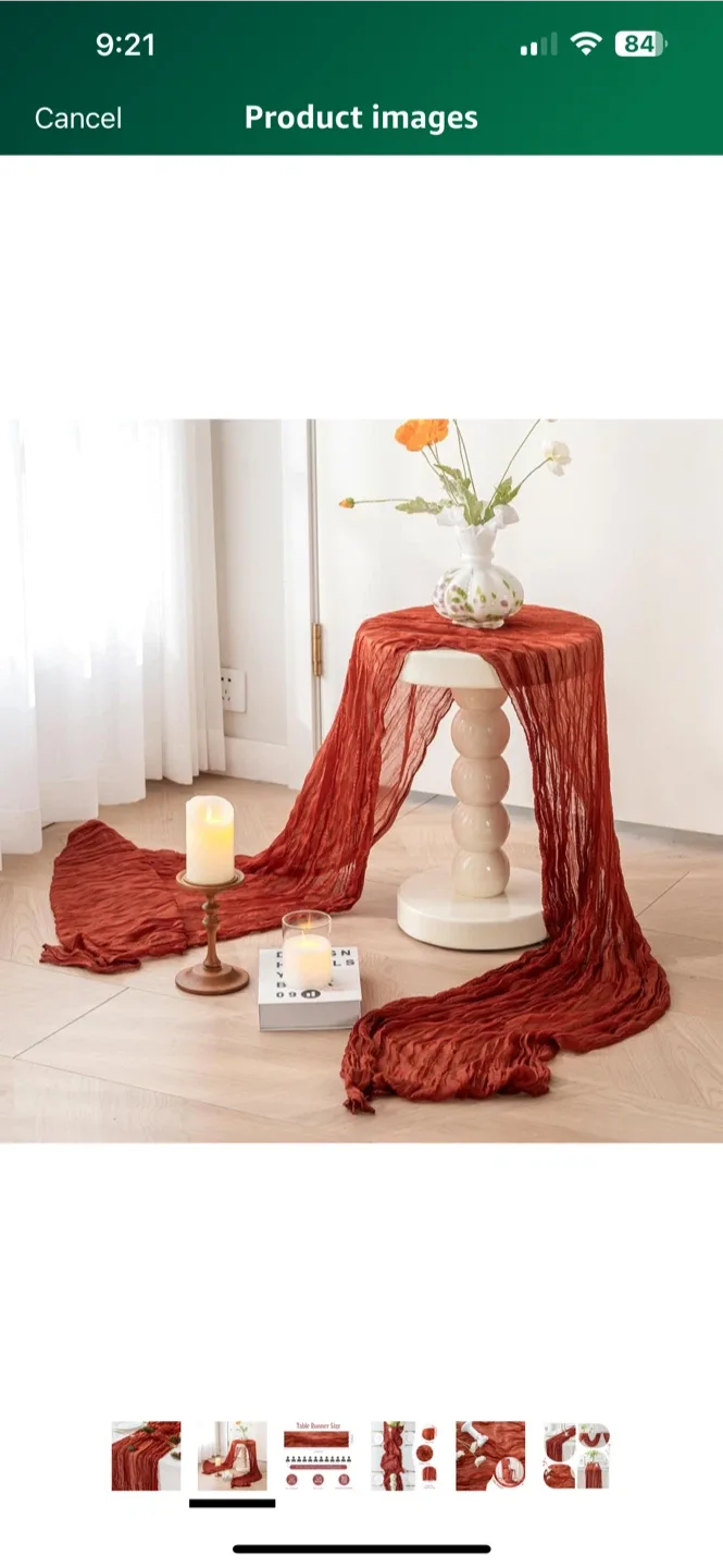 Terracotta Cheesecloth Table Runner - 10 Piece Set image indicator(2)