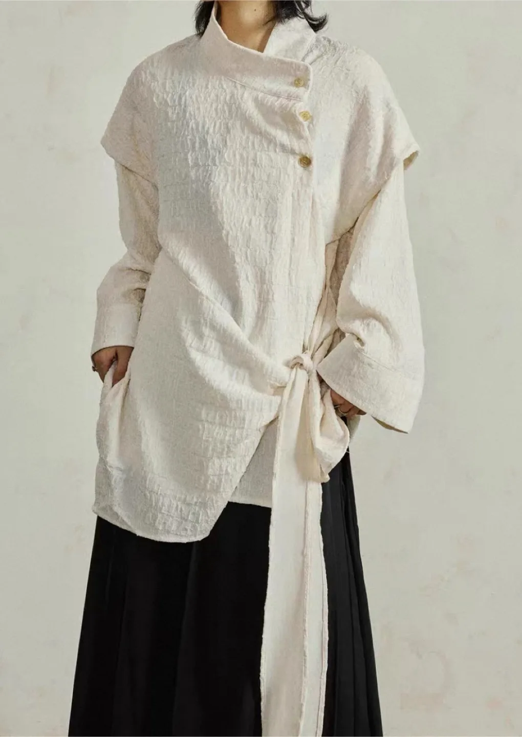 Unique Textured Wrap Top thumbnail