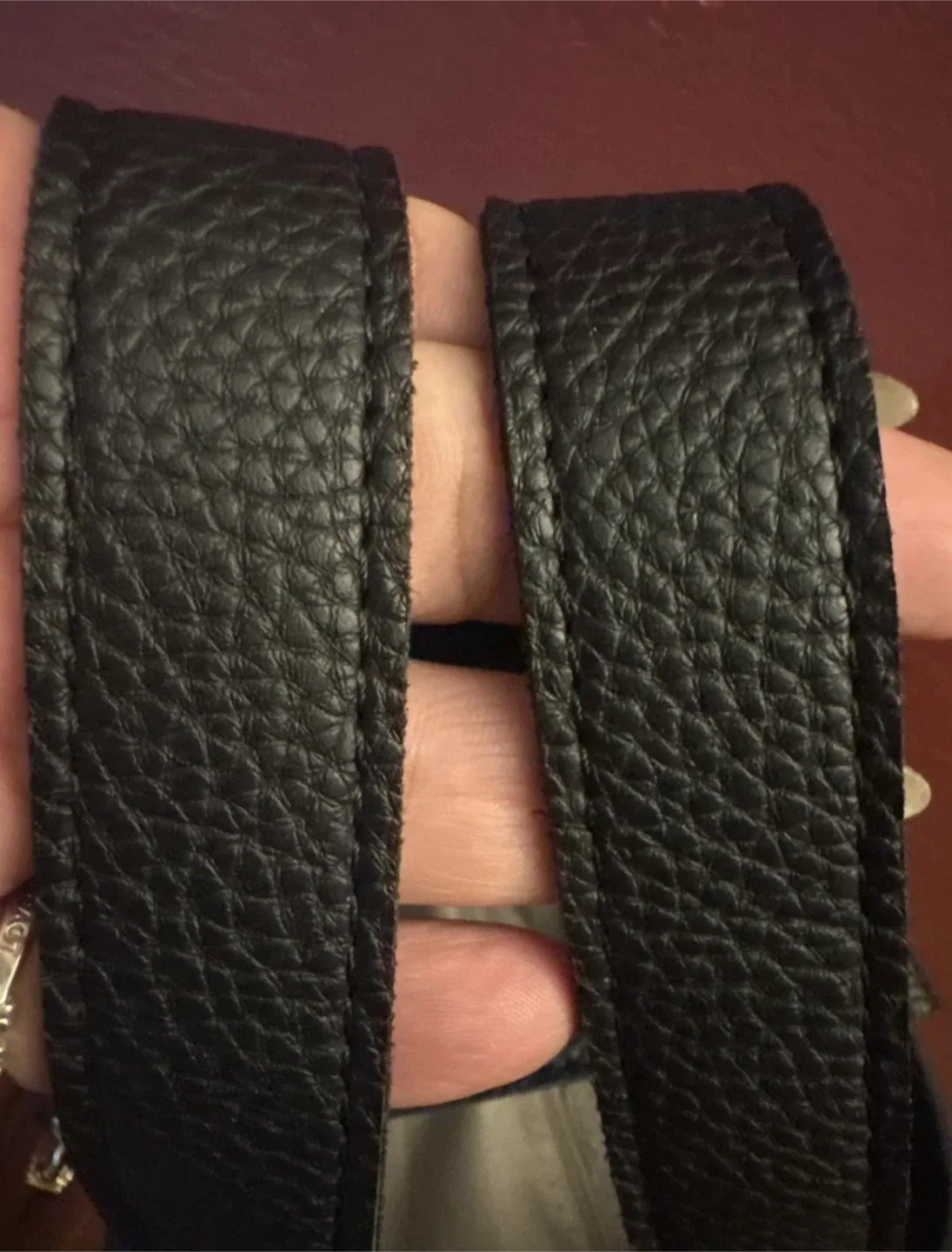 New Black vegan pebbled Leather Handbag image indicator(5)