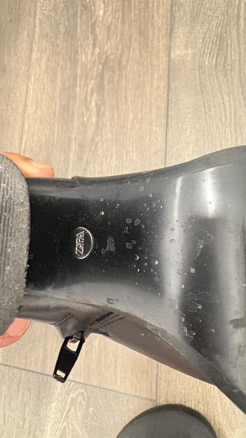 Zara Black Heeled Knee High Boots image indicator(4)