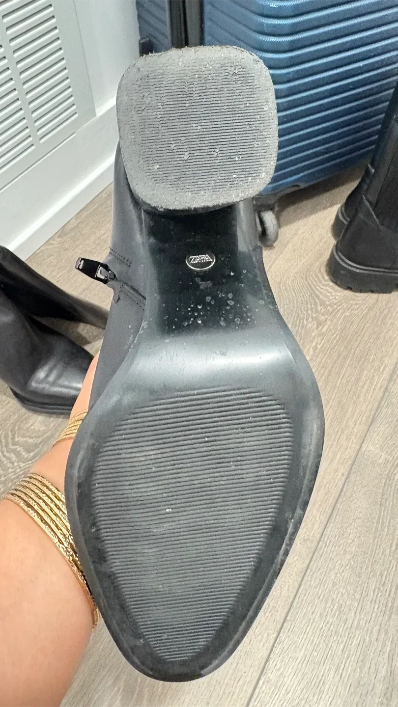 Zara Black Heeled Knee High Boots image indicator(5)