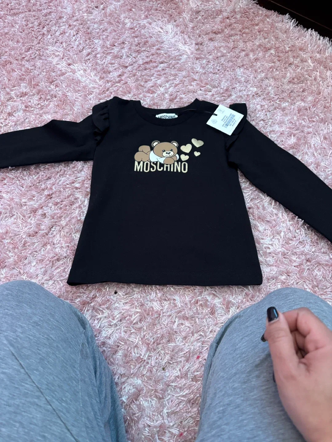 Moschino Kids Black Long Sleeve Top