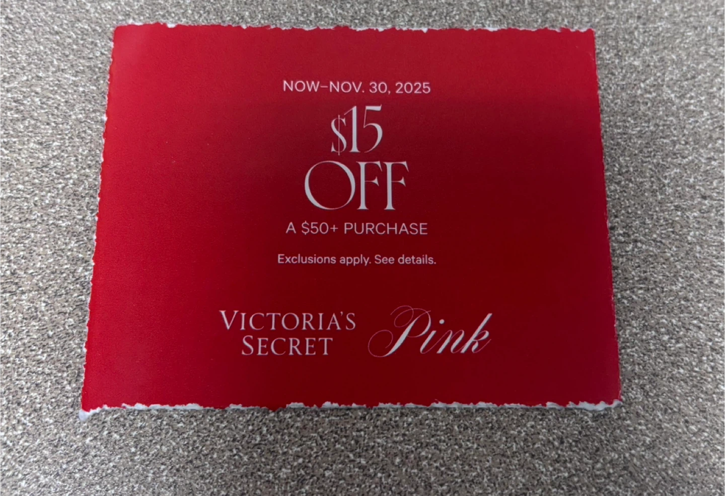 Victoria's Secret Pink $15 Off Coupon