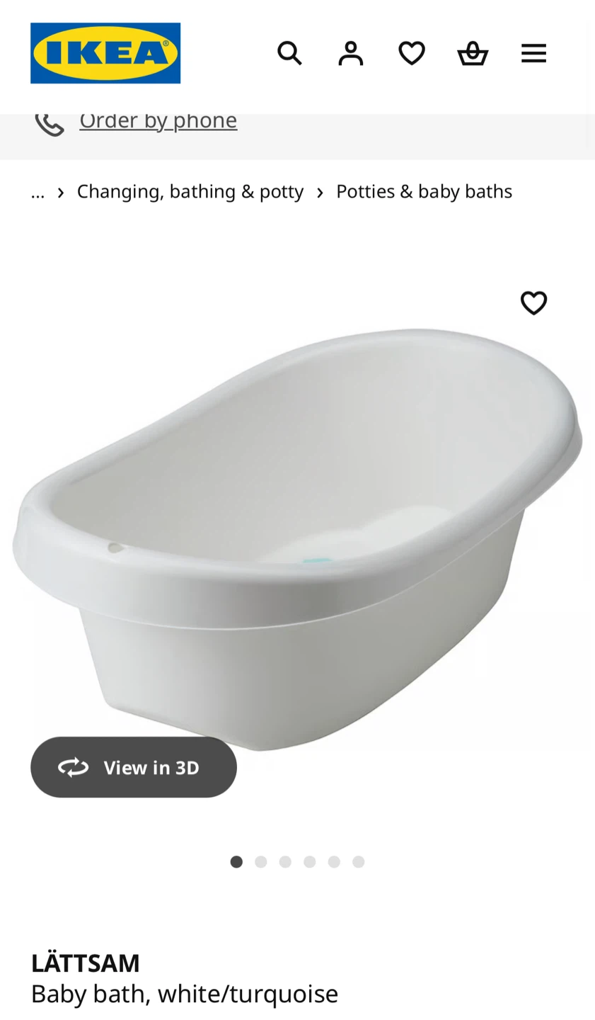 IKEA LÄTTSAM Baby Bath - White/Turquoise