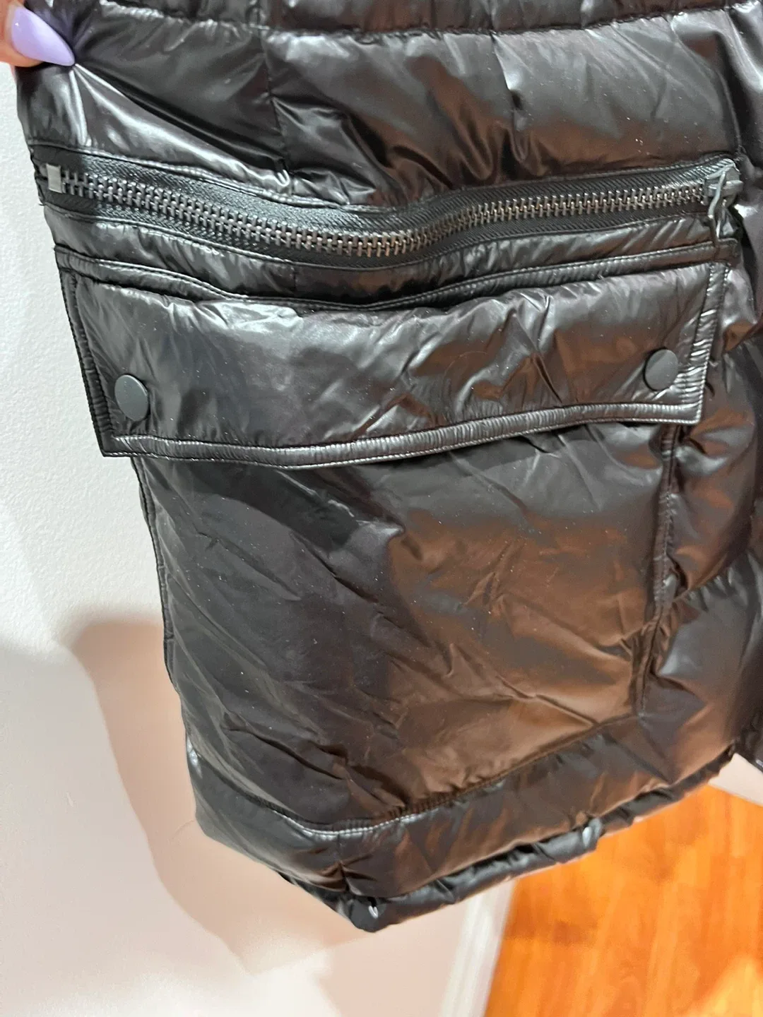 Guess Black Puffer Jacket Size Small image indicator(5)