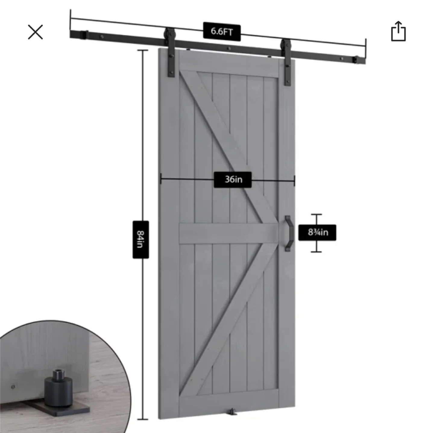 LDB Building 84" Barn Door with Hardware Kit image indicator(3)