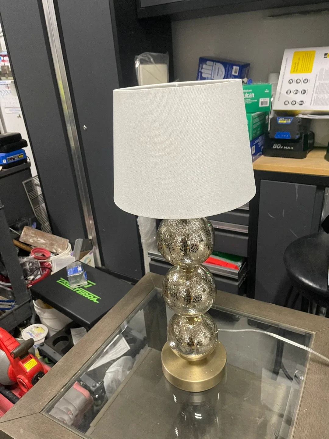 Silver Mercury Glass Table Lamp image indicator(2)