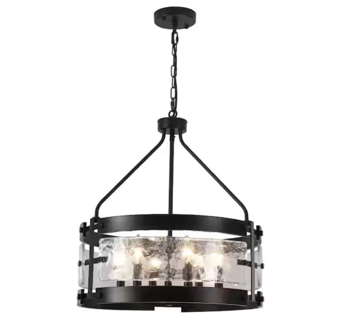 Bedoxin 18.9 in. 6-Light Matte Black Drum Chandelier BNIB