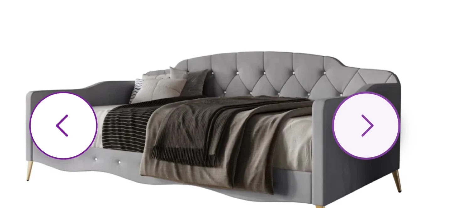 New Mercer41 Arwilla Twin Velvet Daybed - Silver Grey image indicator(4)