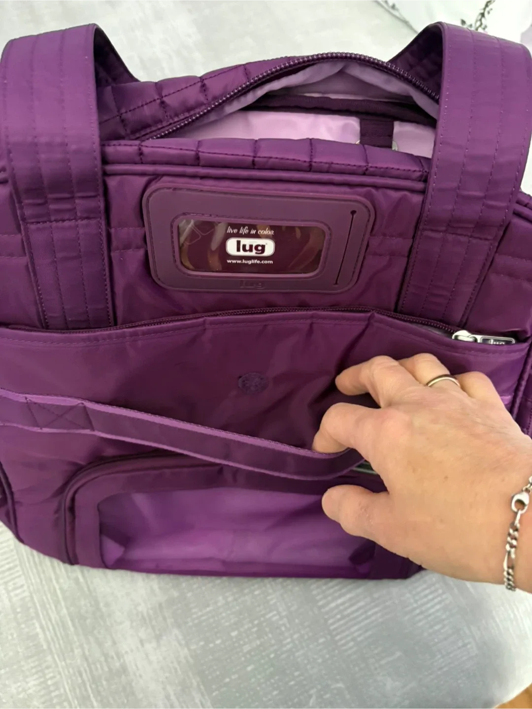 Lug Purple Quilted Tote Bag image indicator(6)