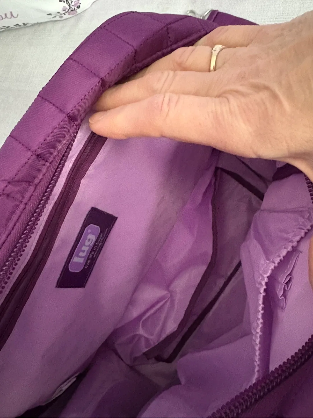 Lug Purple Quilted Tote Bag image indicator(5)