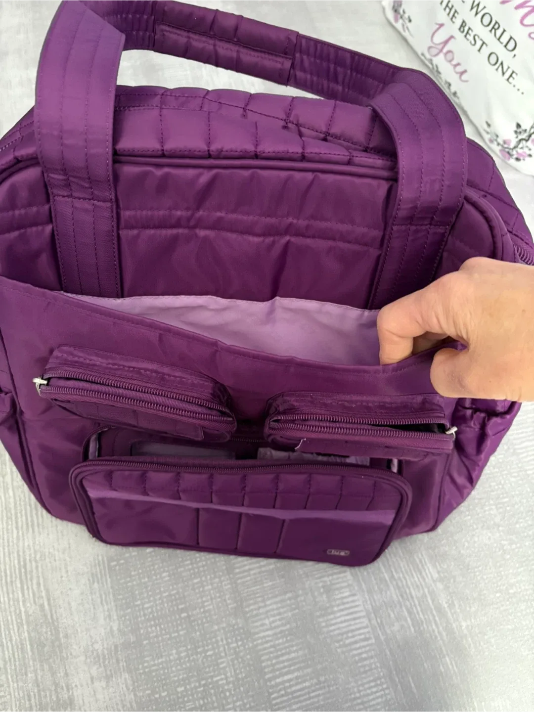 Lug Purple Quilted Tote Bag image indicator(4)