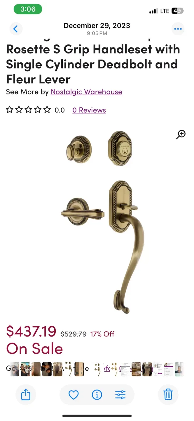 Nostalgic Warehouse Rosette S Grip Handleset image indicator(2)