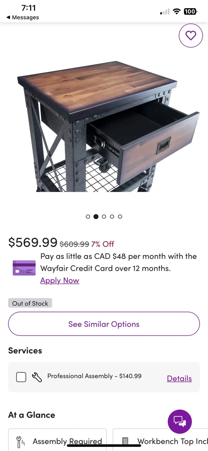 Industrial Style Rolling Kitchen Cart image indicator(3)
