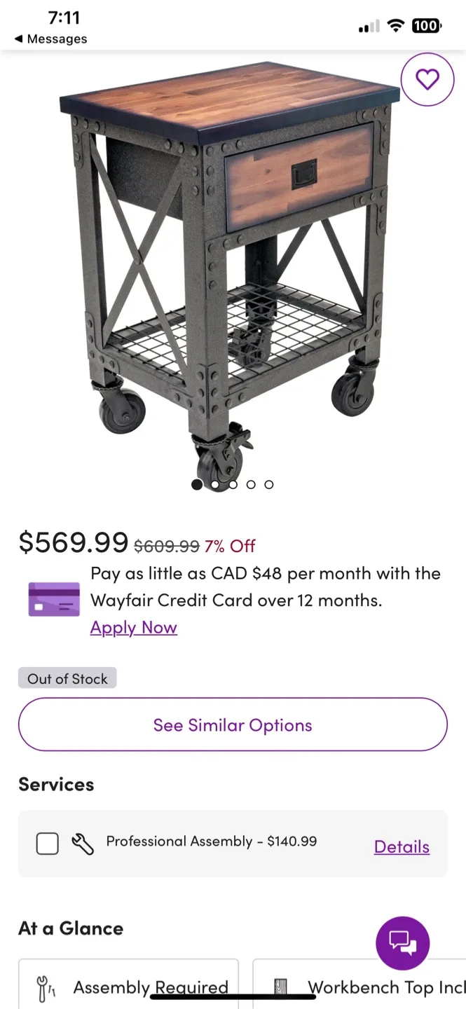 Industrial Style Rolling Kitchen Cart image indicator(2)
