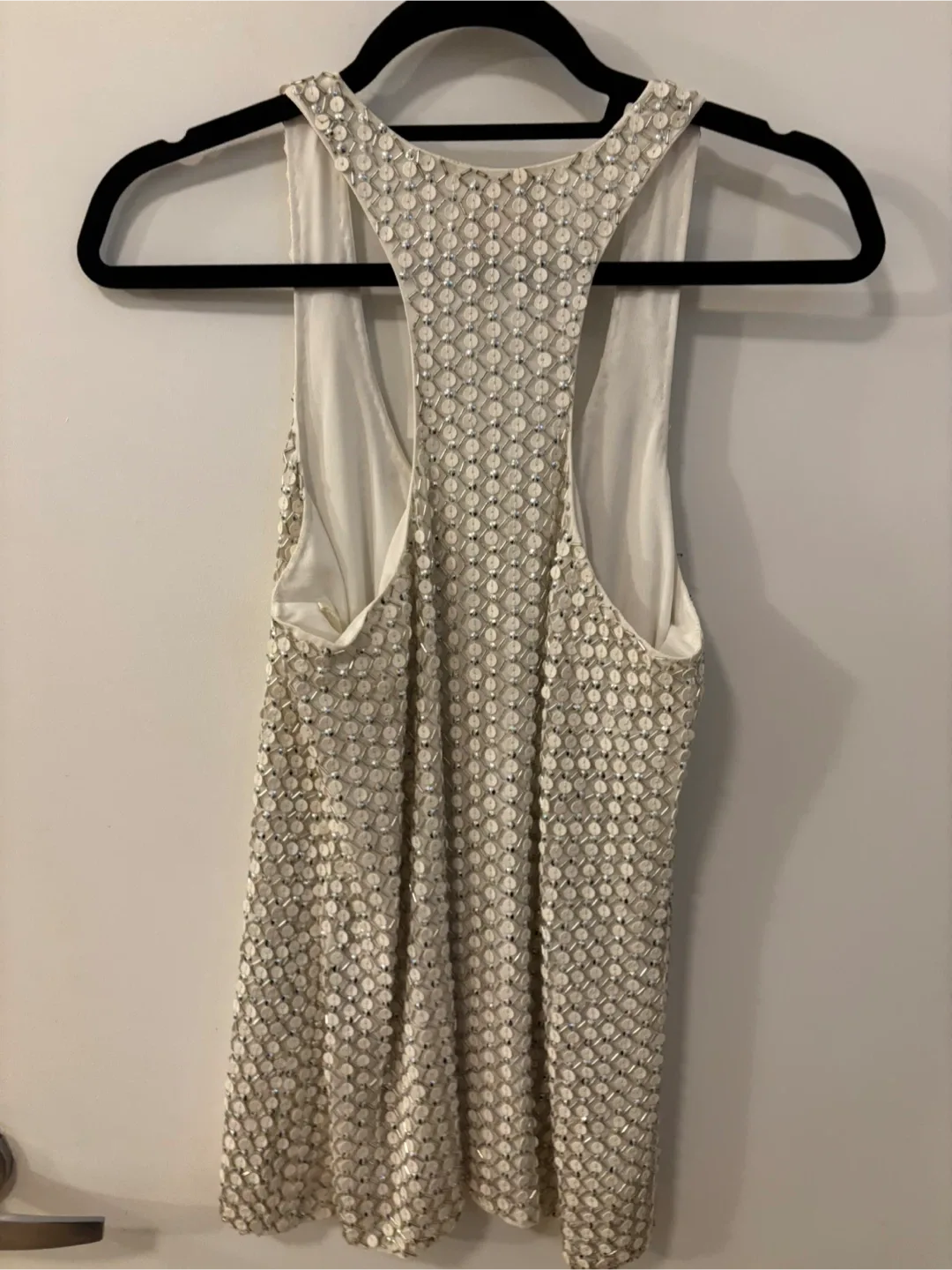 Parker White Sequin Top - Size M- New With Tags image indicator(4)