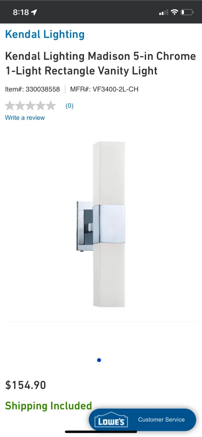 Kendal Lighting Madison  Rectangle Vanity Light thumbnail