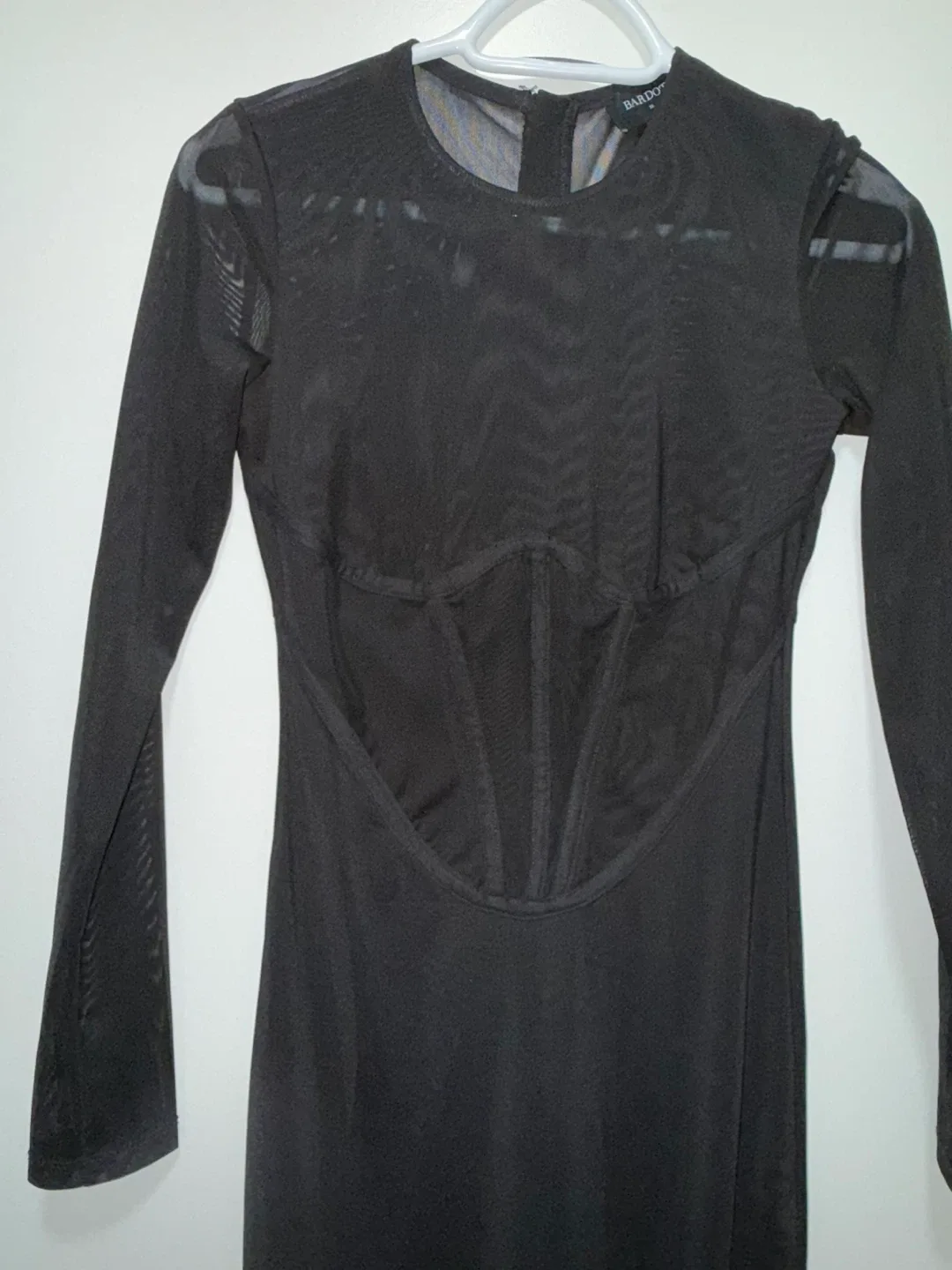 Bardot Black Corset Midi Dress image indicator(3)