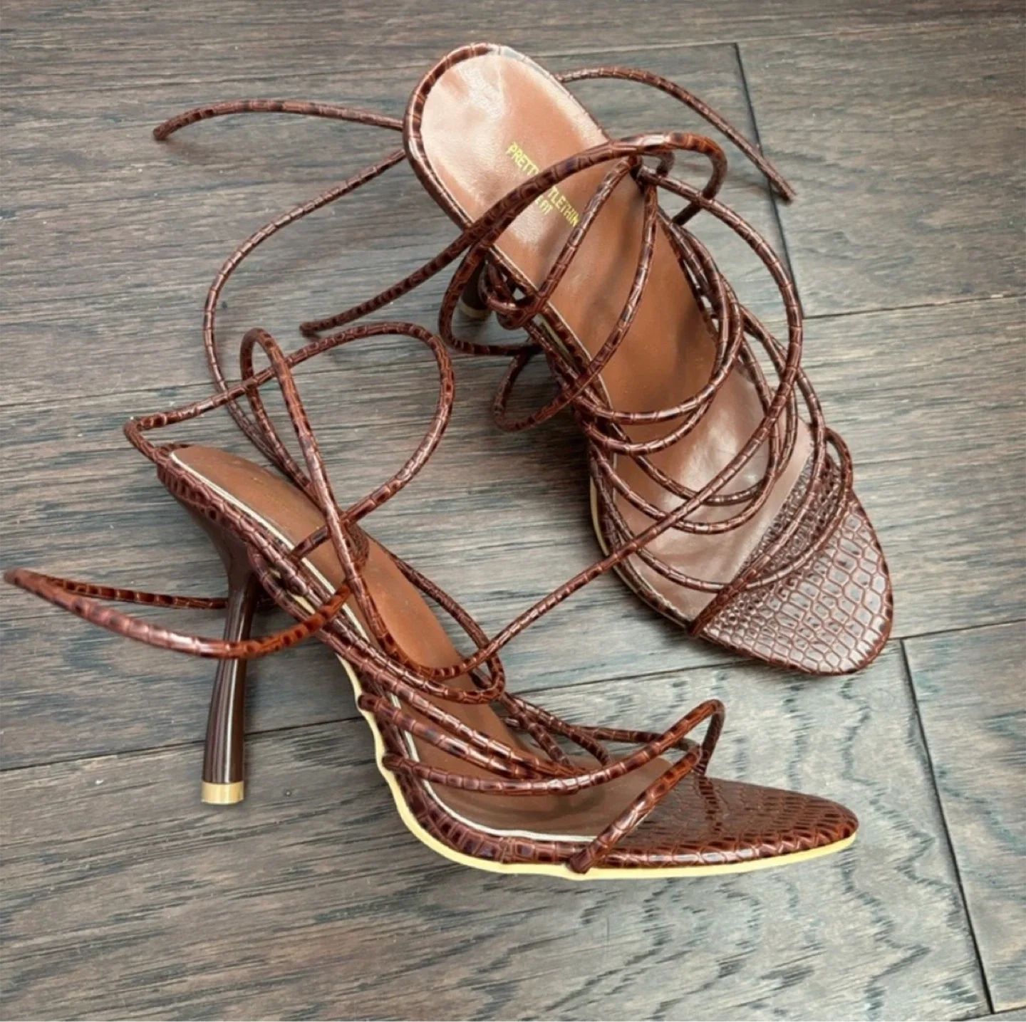 PrettyLittleThing | Brown Strappy Heels - US 5 image indicator(3)