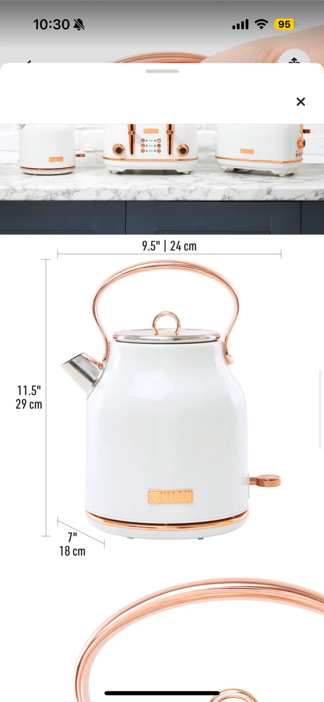 Haden White & Copper Dorchester Kettle - photo 4