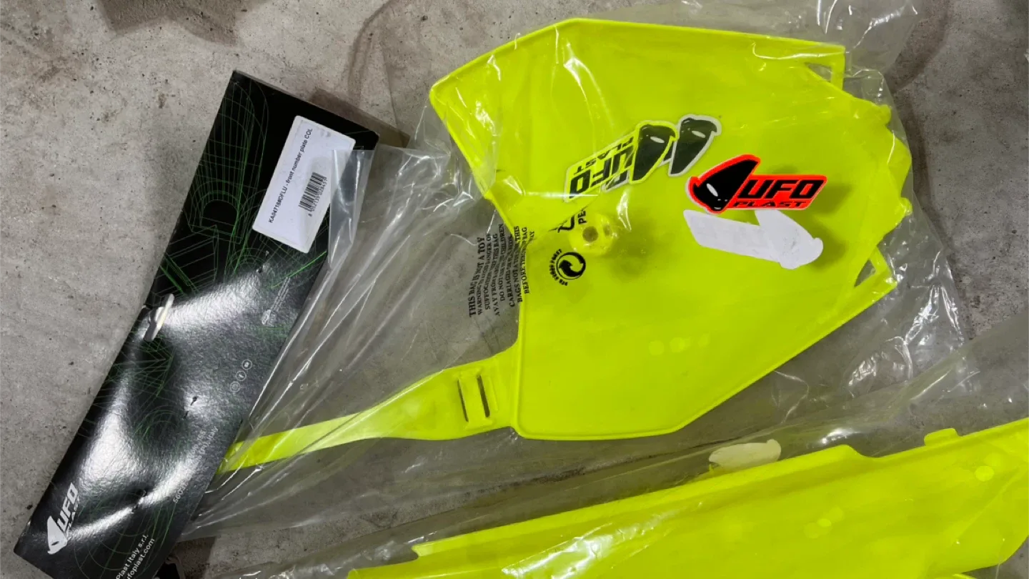 New UFO Plast Dirt Bike Side Panels - Yellow/Black image indicator(3)
