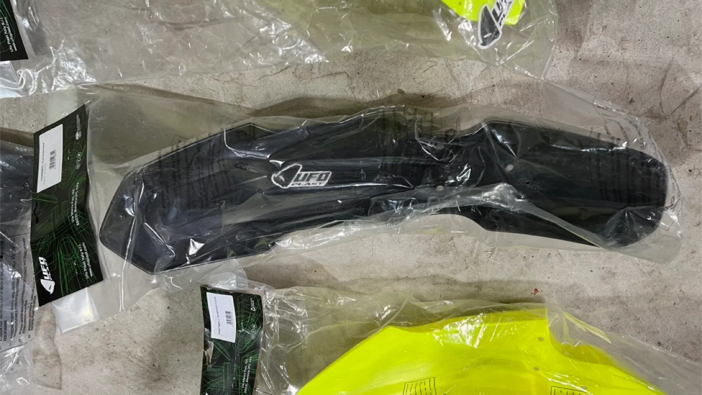 New UFO Plast Dirt Bike Side Panels - Yellow/Black image indicator(5)