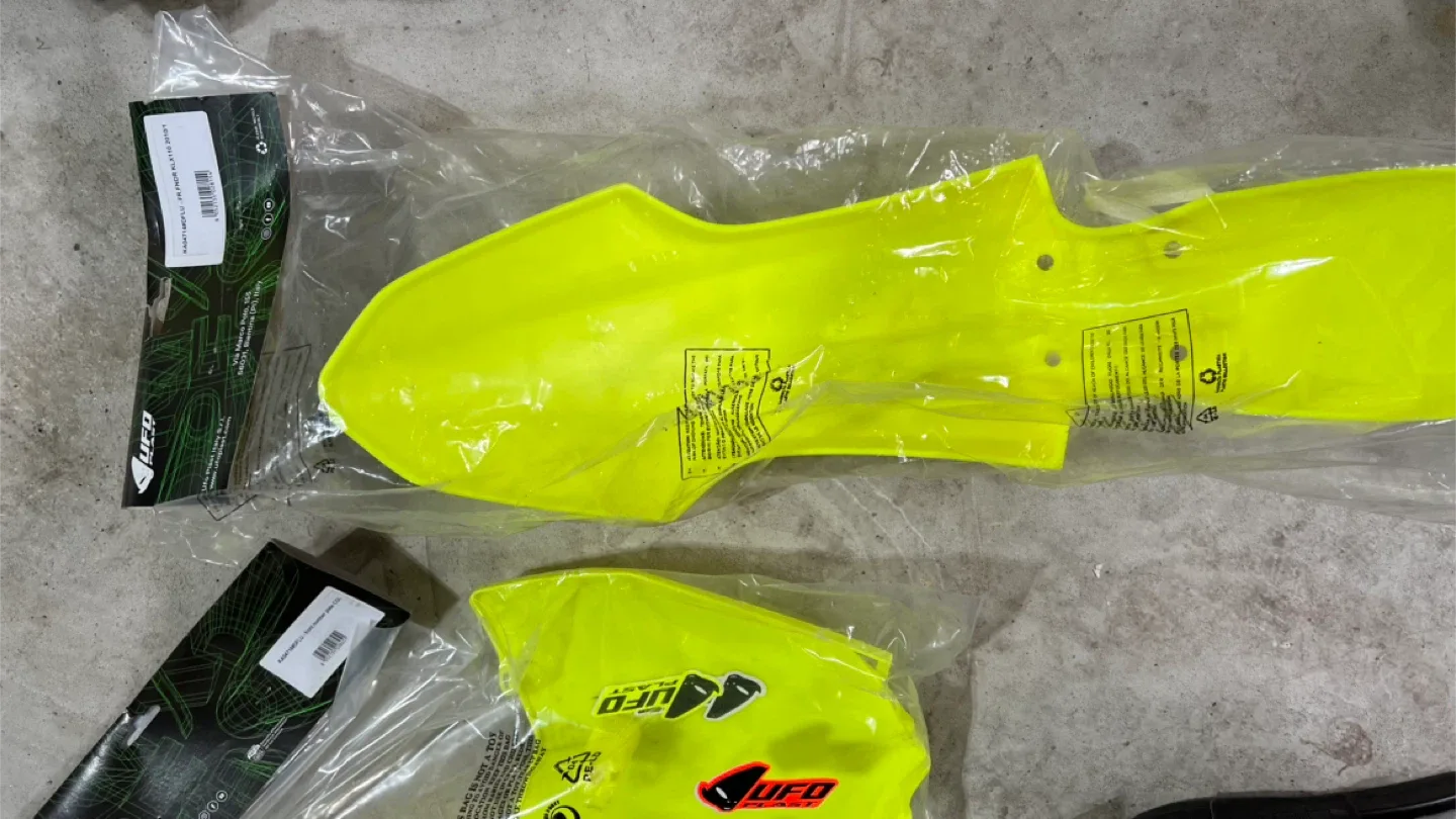 New UFO Plast Dirt Bike Side Panels - Yellow/Black image indicator(4)