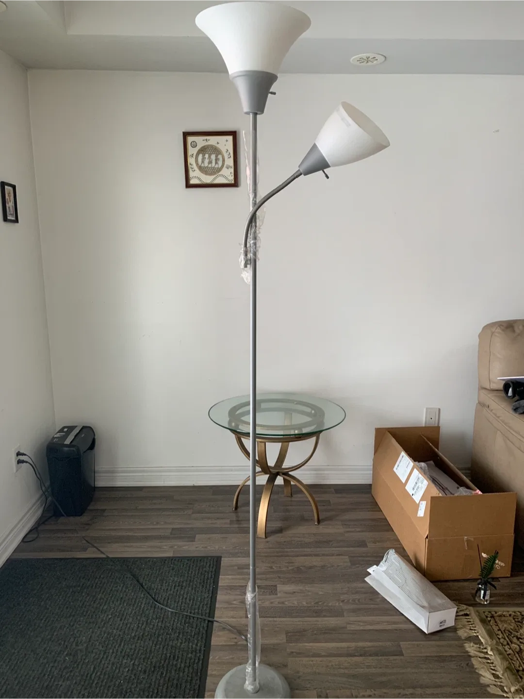 Floor Lamp with Two Lights - Silver image indicator(2)