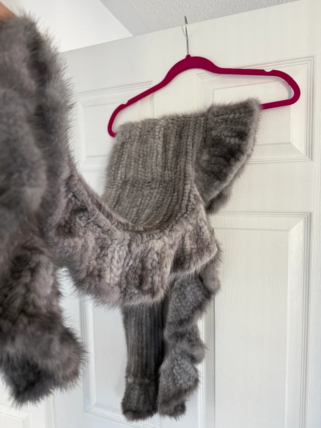 Grey Mink Fur Scarf - photo 2