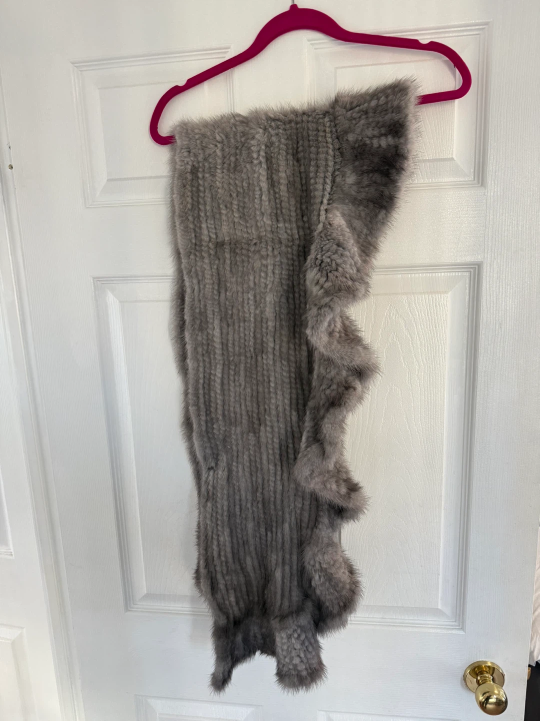 Grey Mink Fur Scarf