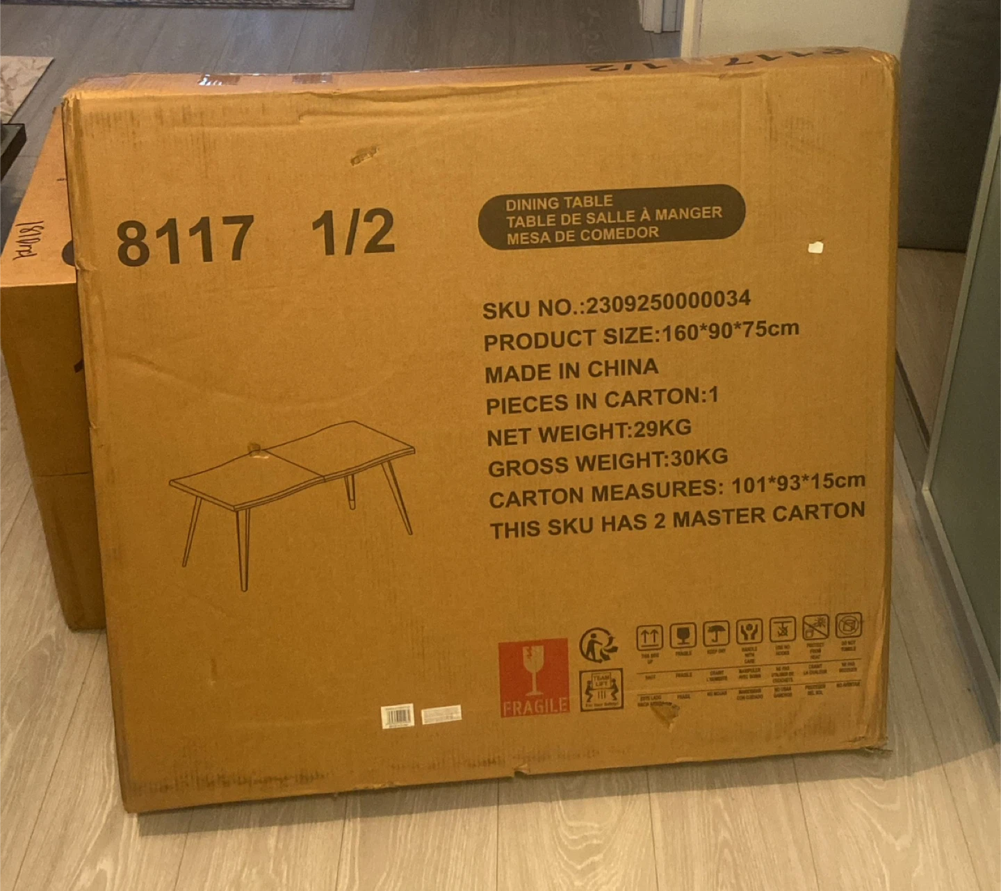 Dining Table 160x90x75cm - New in Box! - photo 4