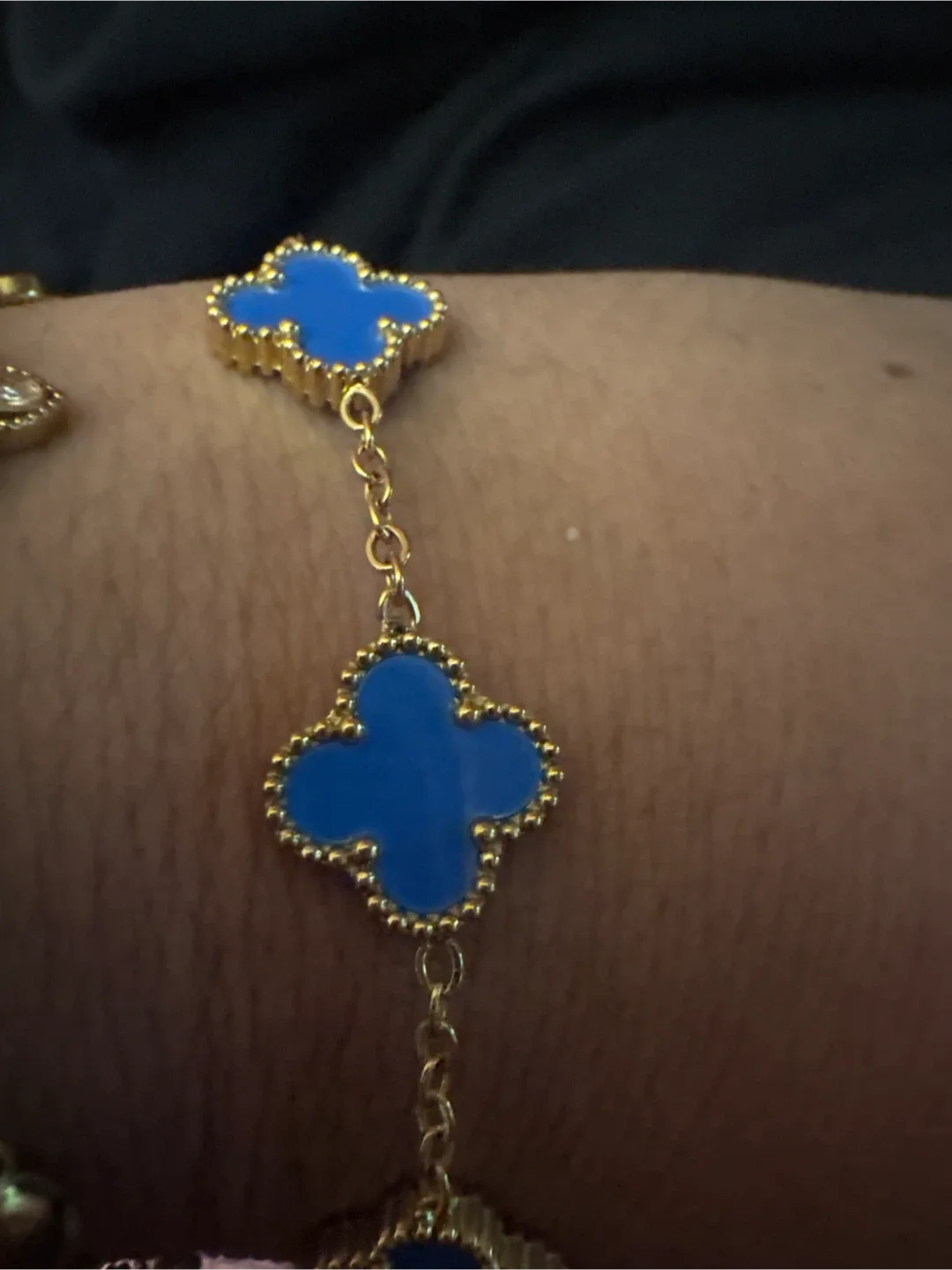 New Blue 18K Gold SS Clover Bracelet image indicator(2)