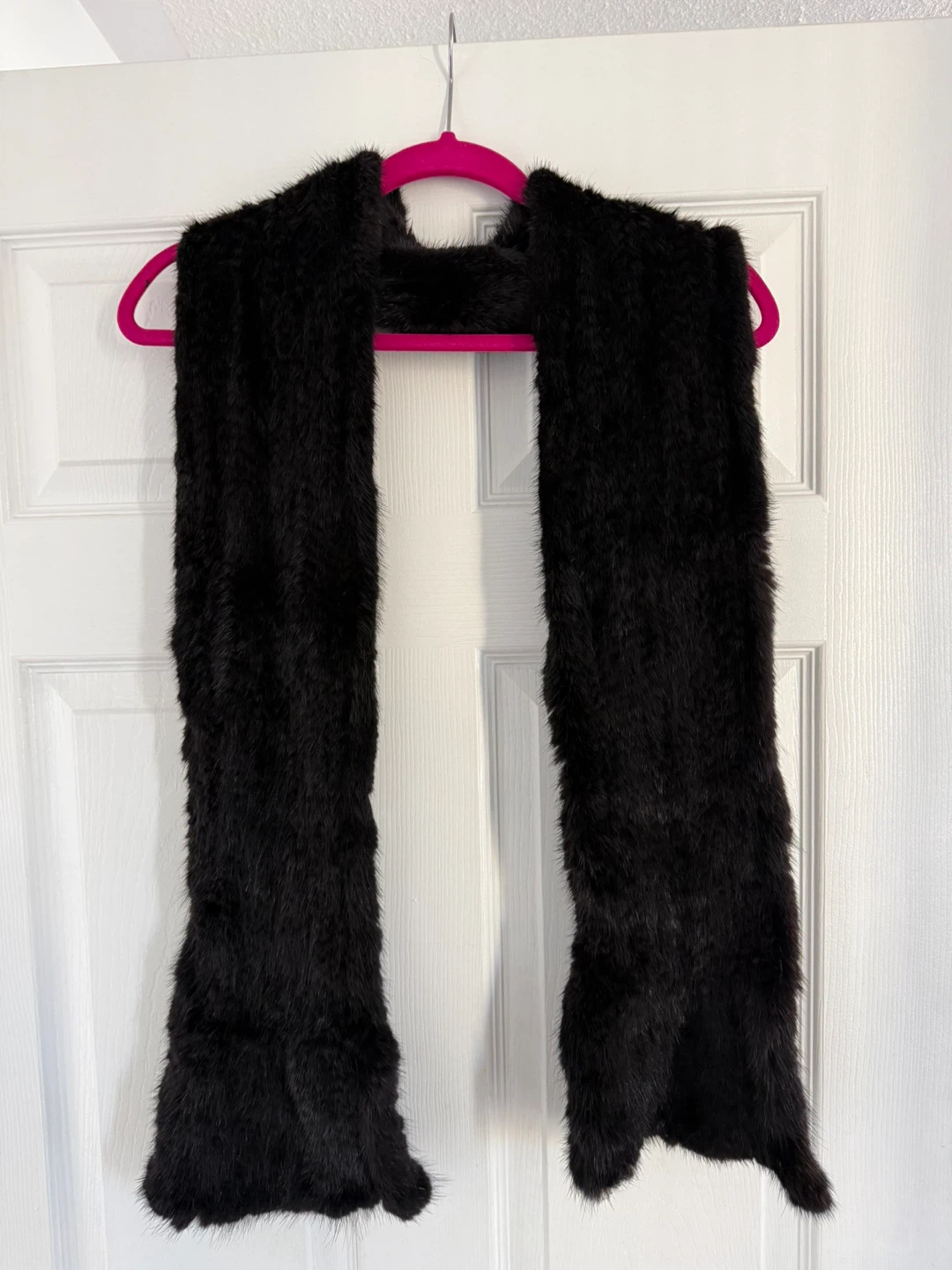Black Mink Fur Scarf