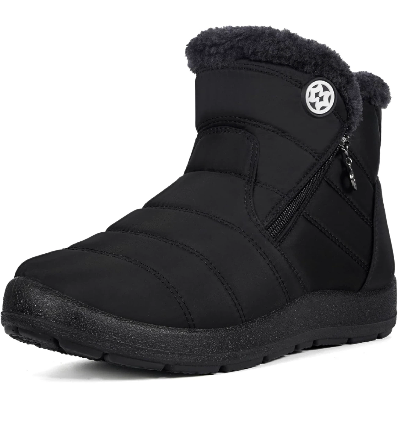 NEW! Black Winter Snow Boots - Faux Fur Lined