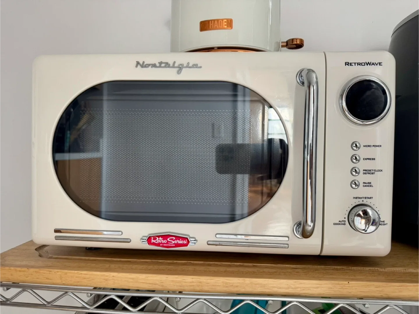 Nostalgia RetroWave 0.7 Cu Ft Microwave - Cream thumbnail