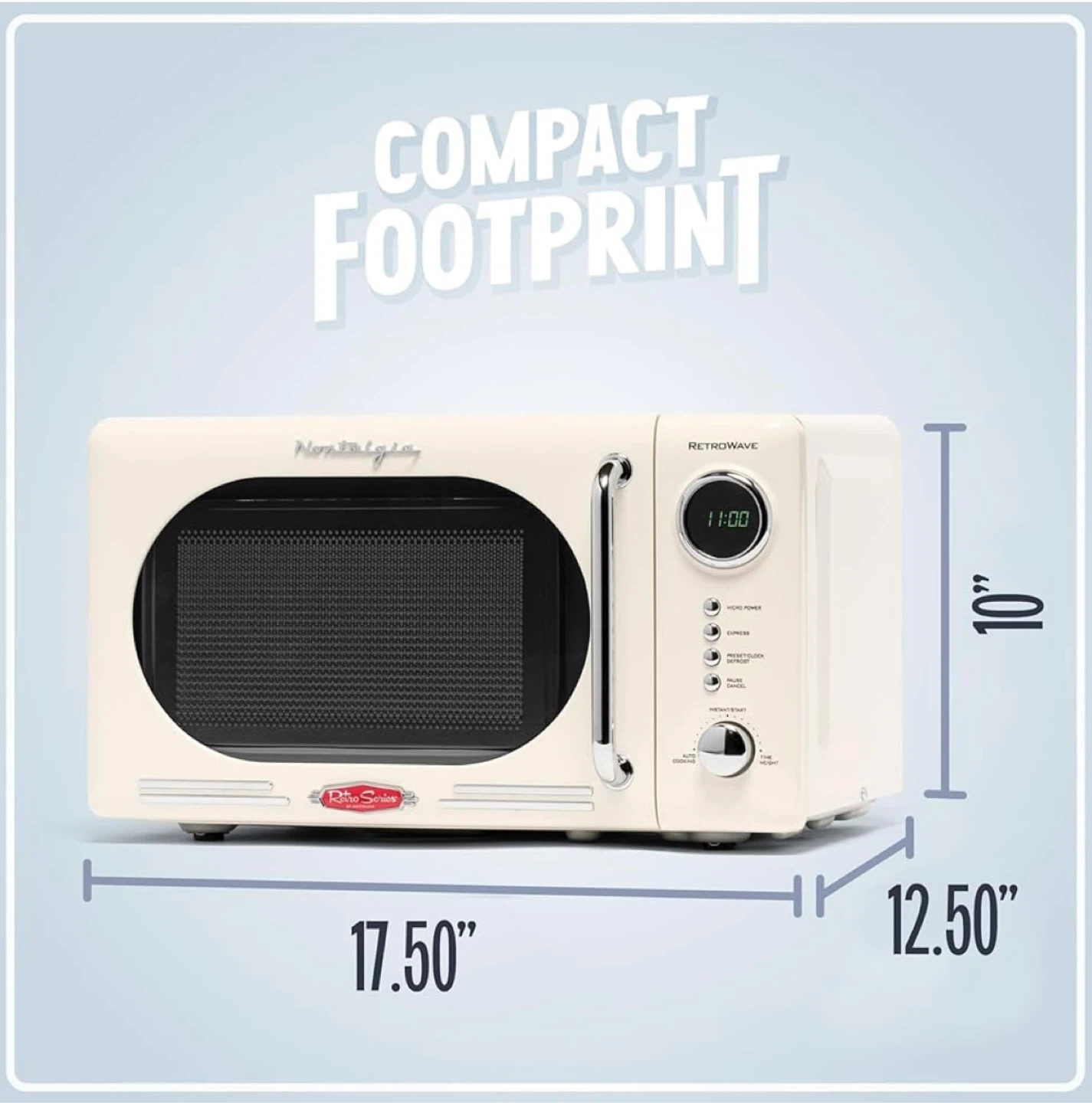 Nostalgia RetroWave 0.7 Cu Ft Microwave - Cream - photo 4