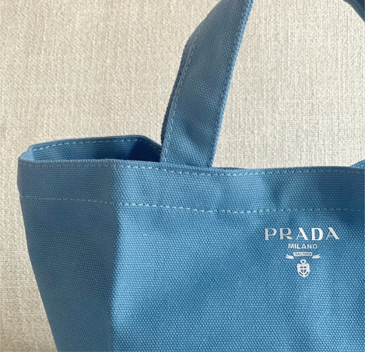 Prada Blue Canvas Tote Bag image indicator(2)