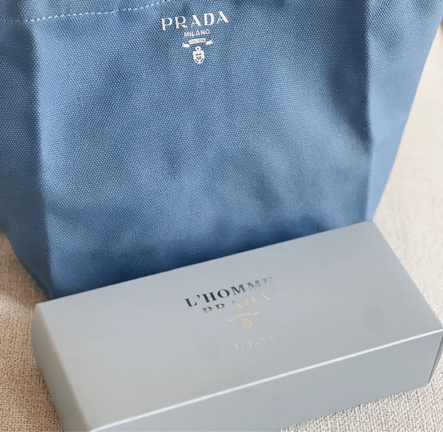 Prada Blue Canvas Tote Bag image indicator(5)