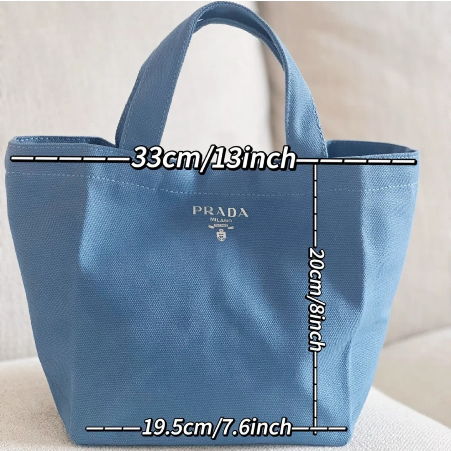 Prada Blue Canvas Tote Bag image indicator(6)