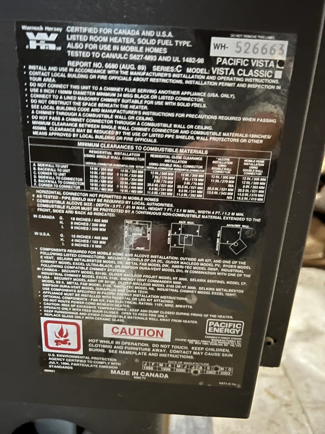 Pacific Energy Wood Stove