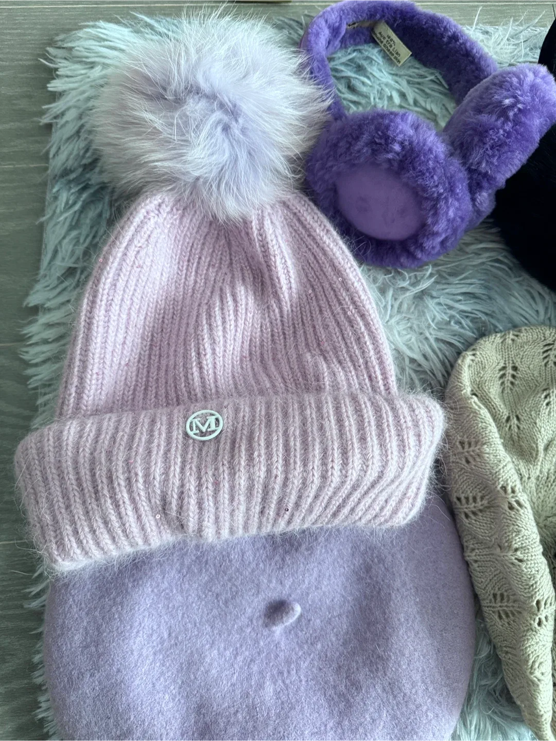 M lilac beanie with pompom image indicator(2)
