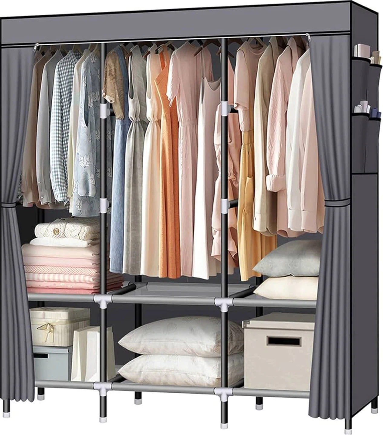 Portable Clothes Closet Wardrobe - Grey(Moving Sale)