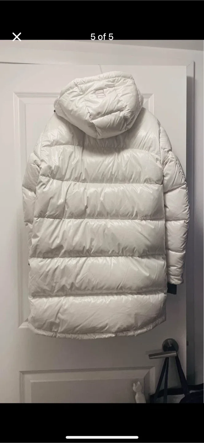 Aritzia Super Puff Mid-Length Down Jacket - Hi-Gloss White image indicator(5)